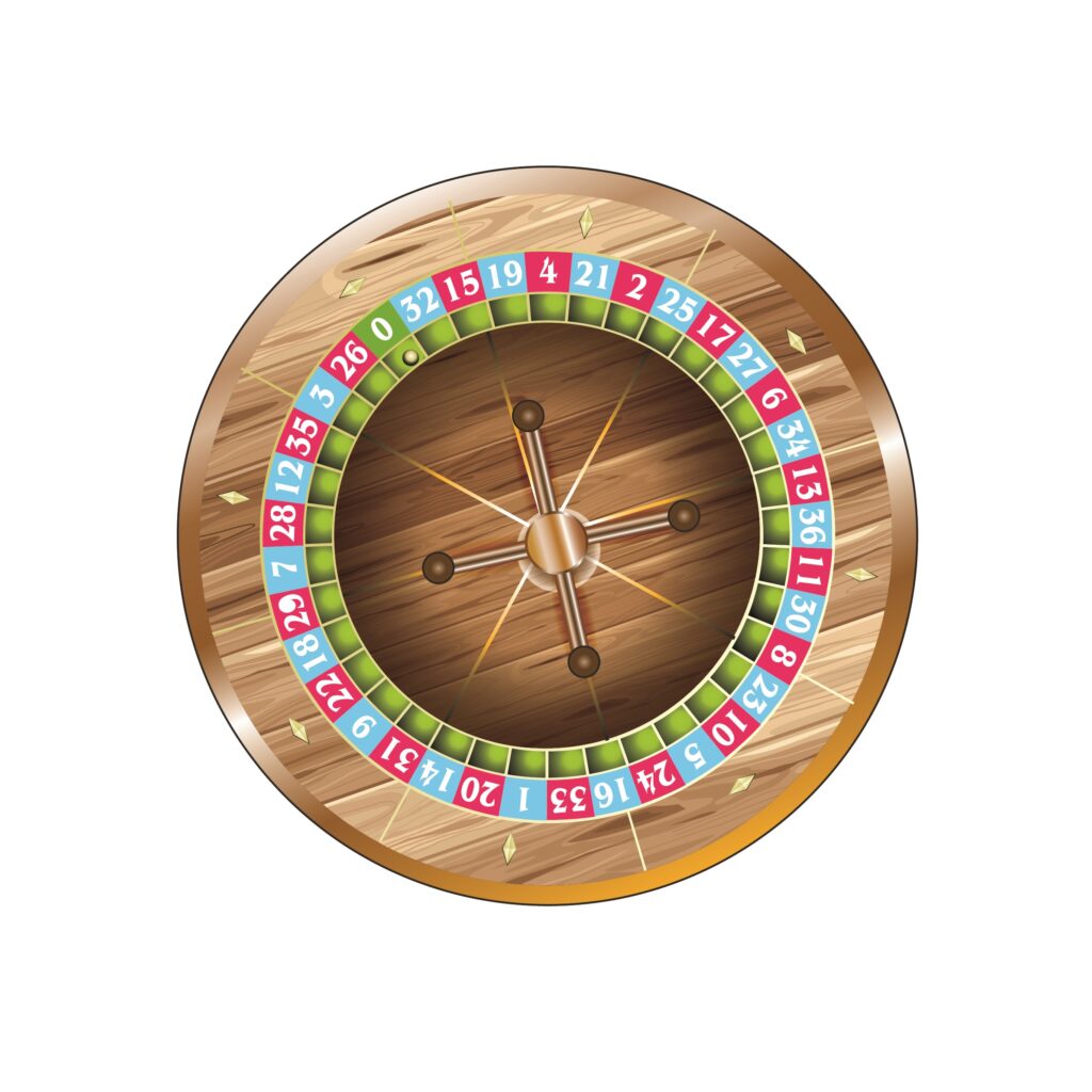 "Spinning wheel in casino"