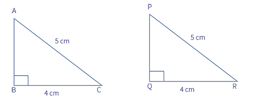 “2 congruent triangles using RHS”