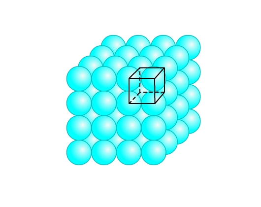 A 3D cube formed with circles. Four circles are joined and a 3D cube is drawn on them.