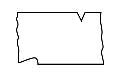 The diagram shows a v-shaped depression over the material surface.