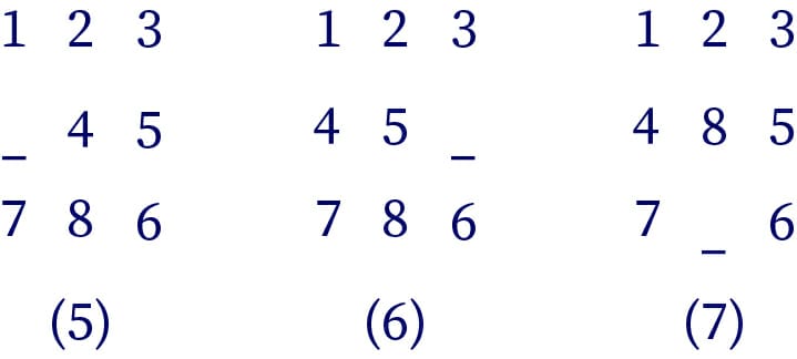 The image represents the example of 8 puzzle problem with state (5), (6), and (7)