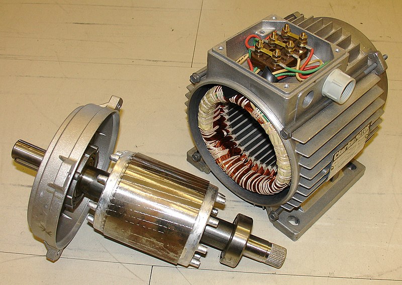 Electric motor rotor and stator part